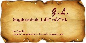 Geyduschek Lóránt névjegykártya